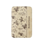 Cowboy Rodeo Westerne Paarden Gepersonaliseerd Badmat (Voorkant Verticaal)