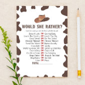 Cowboy Rodeo Zou Zij Liever Baby Shower Spel Briefpapier