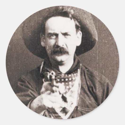 Cowboy Ronde Sticker (Voorkant)