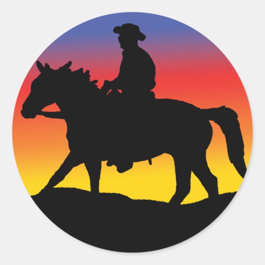 Cowboy Ronde Sticker (Voorkant)