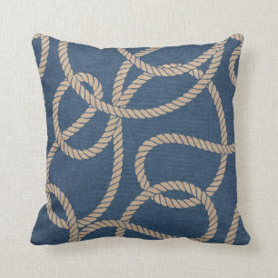 Cowboy Rope Pattern in Blue Kussen