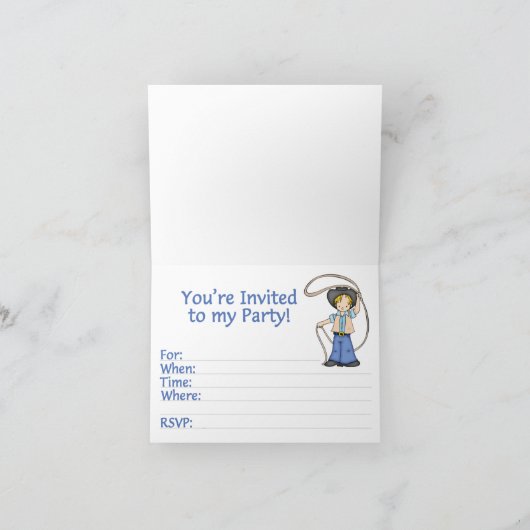 Cowboy Roper 1e Verjaardag Fill-in uitnodiging (Binnen)