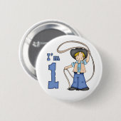 Cowboy Roper 1st Birthday Pinback Button (Voorkant /achterkant)