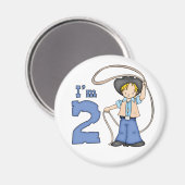 Cowboy Roper 2de Birthday Magnet Magneet (Voorkant / Achterkant)