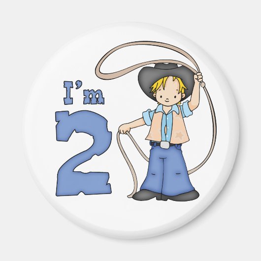 Cowboy Roper 2de Birthday Magnet Magneet (Voorkant)