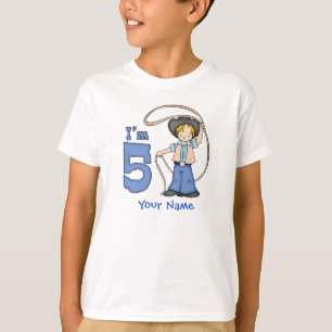 Cowboy Roper 5th Birthday Personalized T-shirt