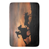 Cowboy Roping a Steer Bathmat Badmat (Voorkant Verticaal)