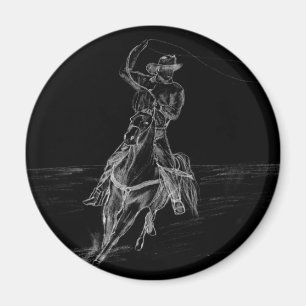 Cowboy Roping Magneet