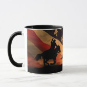 Cowboy Roping met Amerikaanse vlag Mok (Links)