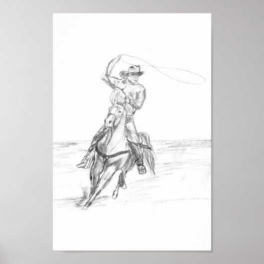 Cowboy Roping Poster (Voorkant)