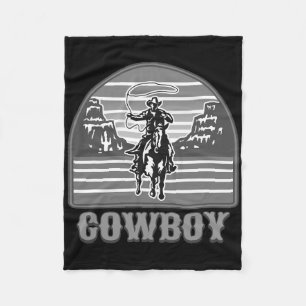 Cowboy Roping Rodeo Rider Racer Horseck Riding Hor Fleece Deken