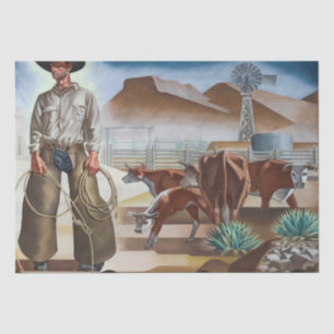 Cowboy Roping vee Tissue papier