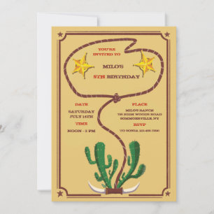 Cowboy Roundup Invitation de fête d'anniversaire