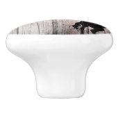 Cowboy Rustic Wood Barn Land Wilde West Keramische Knop (Zijkant)