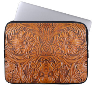 Cowboy Rustieke westerne land gereedschappen leder Laptop Sleeve