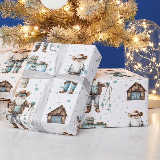 Cowboy Santa Cadeaupapier (Feestdagen)