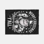 Cowboy Santa Claus Merry Christmas Y'all Western C Fleece Deken (Voorkant (Horizontaal))