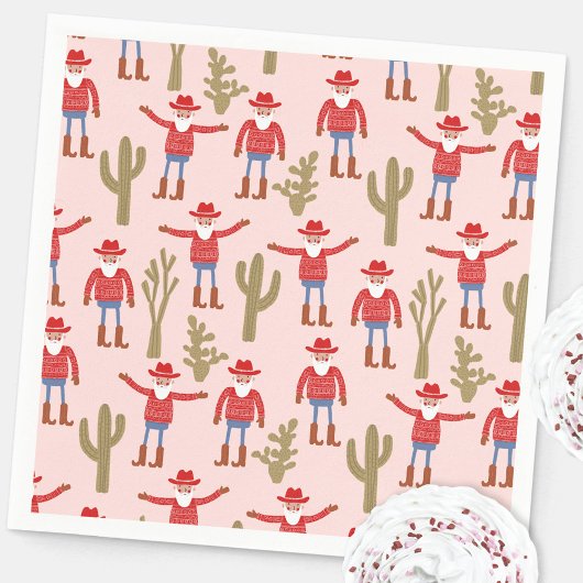 Cowboy Santa Claus Western Christmas Servet
