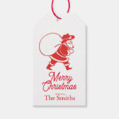 Cowboy Santa Gift Labels Cadeaulabel (Voorkant)