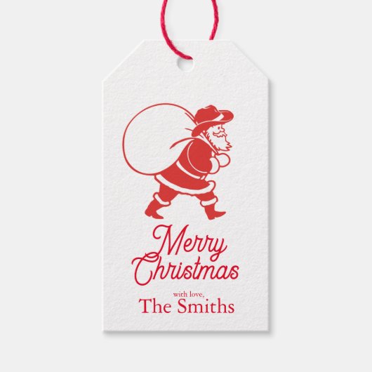 Cowboy Santa Gift Labels Cadeaulabel (Voorkant)