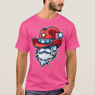 Cowboy Santa Hat Xmas Rendier Rodeo Kerstmis in T-shirt