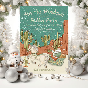 Cowboy Santa Holiday Hoedown Kerstfeest Kaart