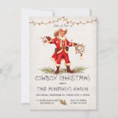 Cowboy Santa Kerstmis lasso lichten Kaart (Voorkant)