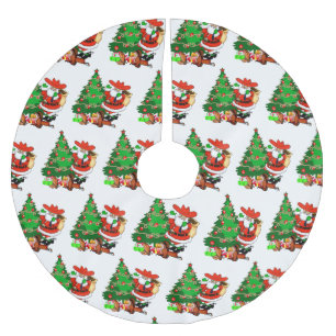 Cowboy Santa met boom en Westerne geschenken Kerstboom Rok