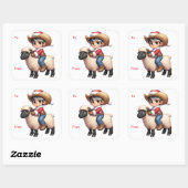 Cowboy Santa Mutton Busting Kerst sticker (Vel)