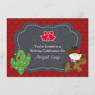 Cowboy Santa Riding Paard Vakantie Verjaardag Uitn Kaart