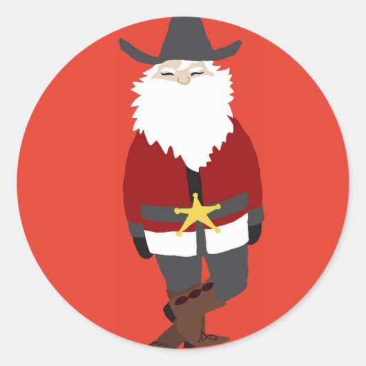 Cowboy Santa Sticker (Voorkant)