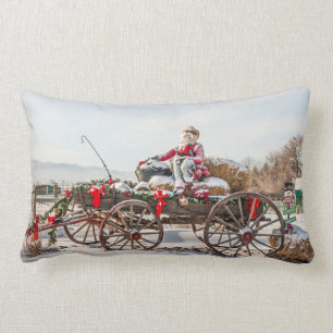 Cowboy Santa - Wagon met Hay Bales Kussen