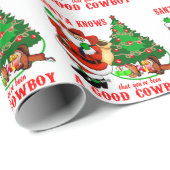 Cowboy Santa weet dat je een goede cowboy bent gew Cadeaupapier (Rol Hoek)