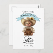 Cowboy Save The Date Happy Birthday Boy Ansichtkaa Briefkaart (Voorkant / Achterkant)