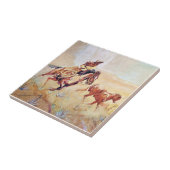 Cowboy Schilderij van Eward Borein Tegeltje (Zijkant)