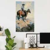  cowboy, Sentinel van de Plains by Dunton Poster (Thuiskantoor)