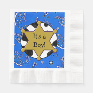 Cowboy Sheriff Badge Baby shower servetten