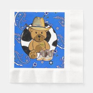 Cowboy Sheriff Teddy Bear Baby shower Napkins Servet