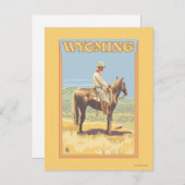 Cowboy (Side View) Wyoming Briefkaart (Voorkant / Achterkant)
