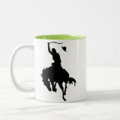 Cowboy Silhouette; Gloeiend Tweekleurige Koffiemok (Links)
