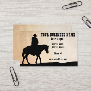 Cowboy Silhouette Horse levert training aan boord Visitekaartje