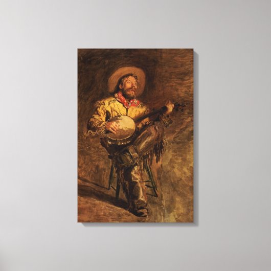  Cowboy Singing door Thomas Eakins Canvas Afdruk (Voorkant)