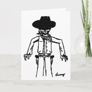 Cowboy Sketch "Howdy Pardner" Wenskaart Kaart