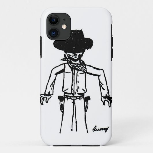 Cowboy Sketch iPhone 5 Hoesje (Achterkant)
