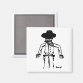 Cowboy Sketch Magnet Magneet (Voorkant / Achterkant)