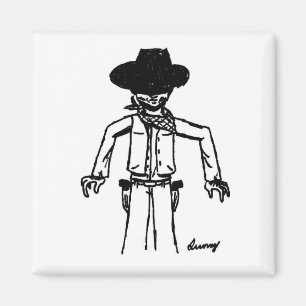 Cowboy Sketch Magnet Magneet