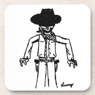 Cowboy Sketch-Onderzetters - set van 6 Drankjes Onderzetter