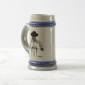 Cowboy Sketch Stein Bierpul (Voorkant links)