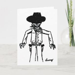 Cowboy Sketch Wenskaart Kaart