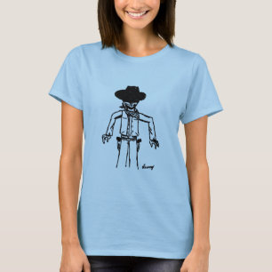 Cowboy Sketch Womens Baby Doll T-Shirt